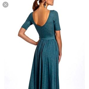 Anthropologie Bordeaux Scoopback Maxi Dress Teal